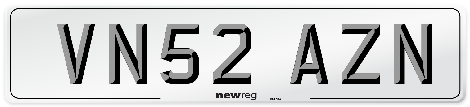 VN52 AZN Number Plate from New Reg